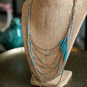 Elegant Silver and Turquoise Necklace